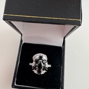 Bomb Party Pure Allure Ring RG51702 Black Onyx CZ Rhodium Plating